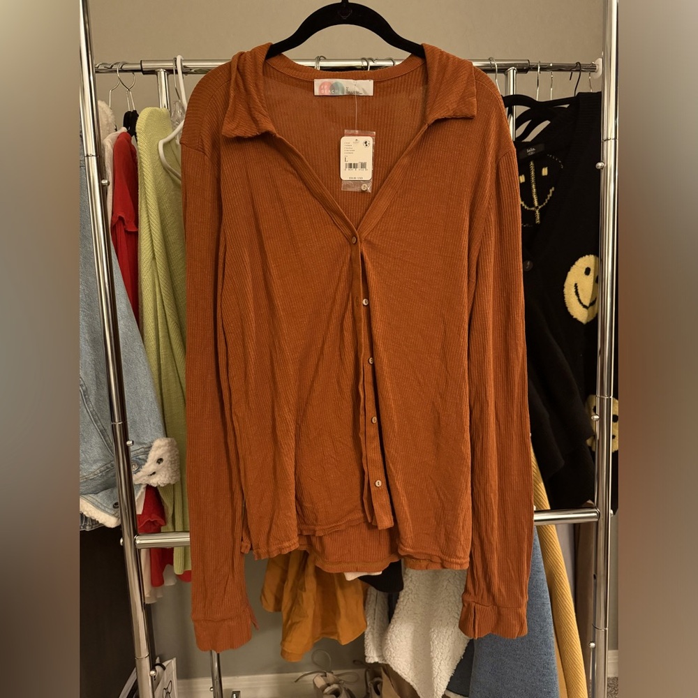 Button down cardigan top by free people